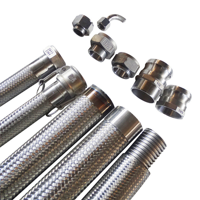কাস্টম সাইজ PE/PTFE ব্রেইডেড হাইড্রোলিক হোস মেশ বিস্ফোরণ প্রুফ নমনীয় অ্যাসিড ক্ষার প্রতিরোধী পাইপ